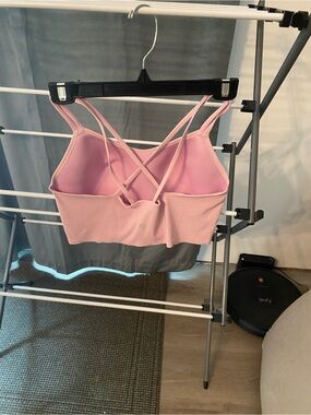 lululemon athletica Light Pink Ribbed Crisscross Sports Bra